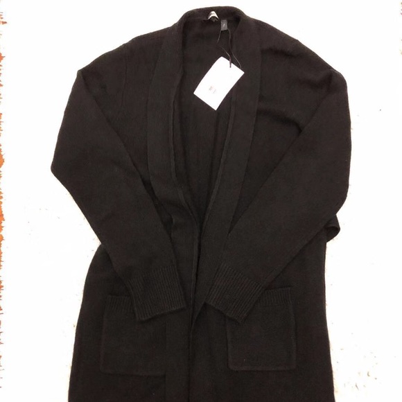 NWT Theory black open front belt cardigan
